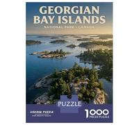 Jigsaw for Teenagers 1000 Pieces Georgian Bay Islands National Park, Canada Jigsaw for Adults Fun Games Staycation Kill Time Christmas Birthday Gifts 52x38cm/1000pcs