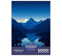 Jigsaw for Teenagers 1000 Pieces Glacier National Park Night Jigsaw for Adults Fun Games Staycation Kill Time Christmas Birthday Gifts 38x26cm/1000pcs