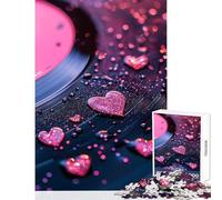 Jigsaw for Teenagers 1000 Pieces Glitter Hearts on Vinyl Jigsaw for Teenagers Pattern Assembly Every Piece Is Unique - Unique Birthday And Gifts (38x26cm)