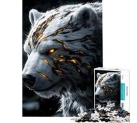 Jigsaw for Teenagers 1000 Pieces Glowing Polar Bear Help The Brain Exercise Home Decoration Impossible Game for Age 14+ Game (38x26cm)