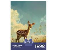 Jigsaw for Teenagers 1000 Pieces Golden Meadow Fawn Jigsaw for Adults Hands-on Game Precision Cutting Fun Activities at Home 70x50cm/1000pcs