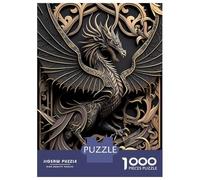 Jigsaw for Teenagers 1000 Pieces Golden Monarch Dragon Puzzles for Adults Toy Wall Decor Analysis And Logic Christmas Birthday Gifts 70x50cm/1000pcs