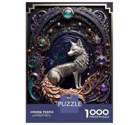 Jigsaw for Teenagers 1000 Pieces Golden Silver Fox Art Deco Jigsaw for Adults Hands-on Game Precision Cutting Fun Activities at Home 52x38cm/1000pcs