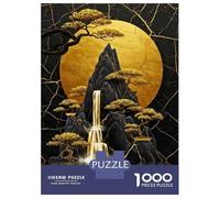 Jigsaw for Teenagers 1000 Pieces Golden Waterfall And Bonsai Trees Puzzle for Adults Relaxing Games Birthday Present Fun at Home Activities, 38x26cm/1000pcs