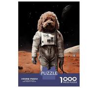 Jigsaw for Teenagers 1000 Pieces Goldendoodle Dog On Mars Jigsaw for Adults Relaxing Games Birthday Present Christmas Birthday Gifts 70x50cm/1000pcs