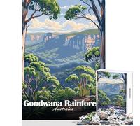 Jigsaw for Teenagers 1000 Pieces Gondwana Rainforest Australia Landscape Art Jigsaw Puzzles 1000 Brain Teaser Game Secret Santa Gifts Family Activities (38x52cm)