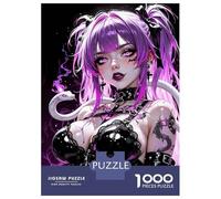 Jigsaw for Teenagers 1000 Pieces Gothic Anime Girl with Snake Jigsaw for Adults Hands-on Game Precision Cutting Fun Activities at Home 52x38cm/1000pcs
