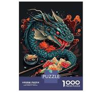 Jigsaw for Teenagers 1000 Pieces Great Sushi Dragon (2) Adult Jigsaw Puzzle Relaxing Games Difficult Challenge Christmas Birthday Gifts 38x26cm/1000pcs