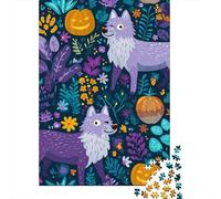 Jigsaw for Teenagers 1000 Pieces Halloween Forest Wolves Jigsaw Puzzle DIY Toys Staycation Kill Time Unique Birthday And Xmas Gifts 70x50cm/1000pcs