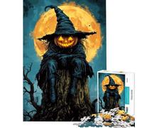 Jigsaw for Teenagers 1000 Pieces Halloween Witch Jigsaw for Teenagers Pattern Assembly Every Piece Is Unique Unique Birthday And Gifts (Size 38x26cm)