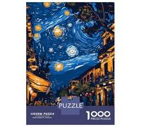 Jigsaw for Teenagers 1000 Pieces Hanoi Vietnam Starry Night Art Jigsaw for Adults Fun Games Staycation Kill Time Christmas Birthday Gifts 52x38cm/1000pcs