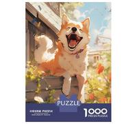 Jigsaw for Teenagers 1000 Pieces Happy Akita Inu Dog Adult Jigsaw Puzzle Relaxing Games Difficult Challenge Christmas Birthday Gifts 70x50cm/1000pcs