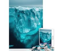 Jigsaw for Teenagers 1000 Pieces Iceberg in Blue Waters Puzzles for Teenagers Precision Cutting Difficult And Challenge Brainteaser Family Games (50x75cm)