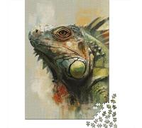 Jigsaw for Teenagers 1000 Pieces Iguana Wall Art Print Adult Jigsaw Puzzle Relaxing Games Difficult Challenge Christmas Birthday Gifts 52x38cm/1000pcs