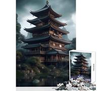 Jigsaw for Teenagers 1000 Pieces Japanese Architecture Puzzles for Teenagers Precision Cutting Difficult And Challenge Brainteaser Family Games (38x52cm)