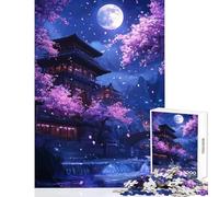 Jigsaw for Teenagers 1000 Pieces Japanese Night Scene Toy Wall Decor Secret Santa Gifts Impossible Game Enhance Love between Couples Size 38x52cm