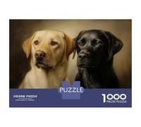 Jigsaw for Teenagers 1000 Pieces Labrador Retrievers Black And Yellow Portrait Adult Jigsaw Puzzle Relaxing Games Precision Cutting Fun at Home Activities, 38x26cm/1000pcs