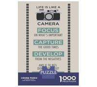 Jigsaw for Teenagers 1000 Pieces Life Is A Like Camera Adult Jigsaw Puzzle Relaxing Games Difficult Challenge Christmas Birthday Gifts 70x50cm/1000pcs