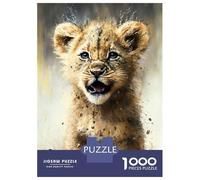 Jigsaw for Teenagers 1000 Pieces Lion Watercolor Drawing Puzzles for Adults Toy Wall Decor Analysis And Logic Christmas Birthday Gifts 70x50cm/1000pcs