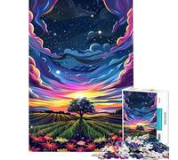 Jigsaw for Teenagers 1000 Pieces Magical Lonely Tree Help The Brain Exercise Home Decoration Impossible Game for Age 14+ Game (38x52cm)