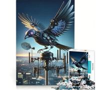 Jigsaw for Teenagers 1000 Pieces Mechanical Bird Perched Hands-on Game Fun Activities at Home with Matching Poster And Trivia Sheet 38x52cm