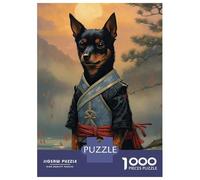 Jigsaw for Teenagers 1000 Pieces Miniature Pinscher Samurai Jigsaw for Adults Relaxing Games Birthday Present Christmas Birthday Gifts 52x38cm/1000pcs