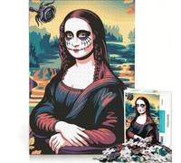 Jigsaw for Teenagers 1000 Pieces Mona Lisa Halloween Hands-on Game Fun Activities at Home with Matching Poster And Trivia Sheet 50x75cm
