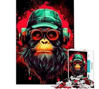 Jigsaw for Teenagers 1000 Pieces Monkey Dj Music for Birthday, Chrismas Difficult Hard Hands-on Game for And from 14 Years And over (38x26cm)