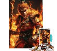 Jigsaw for Teenagers 1000 Pieces Monkey King in Flames Adult Jigsaw Brain Teaser Game Presents for Women Fun Activities at Home (Size 50x75cm)