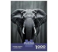 Jigsaw for Teenagers 1000 Pieces Monochrome Elephant in The Rain Puzzles for Adults Toy Wall Decor Analysis And Logic Christmas Birthday Gifts 38x26cm/1000pcs
