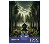 Jigsaw for Teenagers 1000 Pieces Moonlit Forest Meditation Jigsaw Puzzle DIY Toys Staycation Kill Time Unique Birthday And Xmas Gifts 70x50cm/1000pcs
