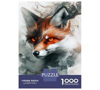 Jigsaw for Teenagers 1000 Pieces Mystic Fox Smoke Adult Jigsaw Puzzle Toy Wall Decor Improve Memory Christmas Birthday Gifts 52x38cm/1000pcs