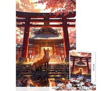 Jigsaw for Teenagers 1000 Pieces Mystic Kitsune Gateway Family Game Tough Challenge Toy Wall Decor Artists Collection, Fine Art (38X52CM)