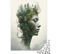 Jigsaw for Teenagers 1000 Pieces Nature's Harmony Forests Embrace Human Form Jigsaw Puzzle DIY Toys Staycation Kill Time Unique Birthday And Xmas Gifts 52x38cm/1000pcs