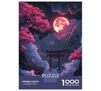 Jigsaw for Teenagers 1000 Pieces Neon Torii Gate Nightscape Adult Jigsaw Puzzle Relaxing Games Difficult Challenge Christmas Birthday Gifts 70x50cm/1000pcs