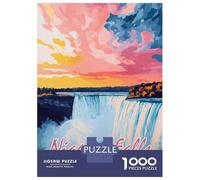Jigsaw for Teenagers 1000 Pieces Niagara Falls Sunset Jigsaw for Adults Hands-on Game Precision Cutting Fun Activities at Home 38x26cm/1000pcs