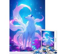 Jigsaw for Teenagers 1000 Pieces Nine-tailed Fox A Magical Forest Toy Wall Decor Secret Santa Gifts Impossible Game Enhance Love between Couples Size 38x26cm