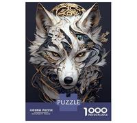 Jigsaw for Teenagers 1000 Pieces Ornate Wolf Head Portrait Puzzles for Adults Toy Wall Decor Analysis And Logic Christmas Birthday Gifts 38x26cm/1000pcs