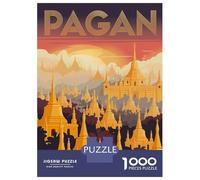 Jigsaw for Teenagers 1000 Pieces Pagan Myanmar Temple Landscape Art Jigsaw for Adults Relaxing Games Birthday Present Christmas Birthday Gifts 52x38cm/1000pcs