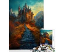 Jigsaw for Teenagers 1000 Pieces Path to The Castle Educational Toy Gifts Ideas for Educational Game Enhance Love between Couples Size 38x52cm