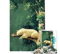 Jigsaw for Teenagers 1000 Pieces Polar Bear in The Forest Help The Brain Exercise Home Decoration Impossible Game for Age 14+ Game (38x26cm)