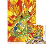 Jigsaw for Teenagers 1000 Pieces Pop Art Frog Cubism Style Jigsaw Puzzles 1000 Brain Teaser Game Secret Santa Gifts Family Activities (50x75cm)