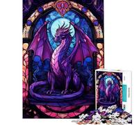 Jigsaw for Teenagers 1000 Pieces Purple Drakonar Dragon Help The Brain Exercise Home Decoration Impossible Game for Age 14+ Game (38x26cm)
