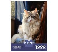 Jigsaw for Teenagers 1000 Pieces Ragdoll Cat Portrait Puzzles for Adults Toy Wall Decor Analysis And Logic Christmas Birthday Gifts 70x50cm/1000pcs