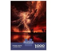 Jigsaw for Teenagers 1000 Pieces Red Apocalyptic Storm Puzzle for Adults Relaxing Games Birthday Present Fun at Home Activities, 52x38cm/1000pcs