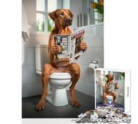 Jigsaw for Teenagers 1000 Pieces Rhodesian Ridgeback Toilet Puzzles for Teenagers Precision Cutting Difficult And Challenge Brainteaser Family Games (50x75cm)