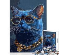 Jigsaw for Teenagers 1000 Pieces Rich Cat Practical Game Perfect Decoration Anti-Stress Toys Christmas Birthday Gifts (50x75cm)