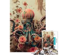 Jigsaw for Teenagers 1000 Pieces Robotic Bloomy Octopus Help The Brain Exercise Home Decoration Impossible Game for Age 14+ Game (50x75cm)