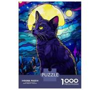 Jigsaw for Teenagers 1000 Pieces Russian Blue Cat Abstract Puzzle for Adults Hands-on Game Home Decoration Fun at Home Activities, 70x50cm/1000pcs