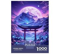 Jigsaw for Teenagers 1000 Pieces Sakura Moonlit Lake Jigsaw for Adults Hands-on Game Precision Cutting Fun Activities at Home 70x50cm/1000pcs